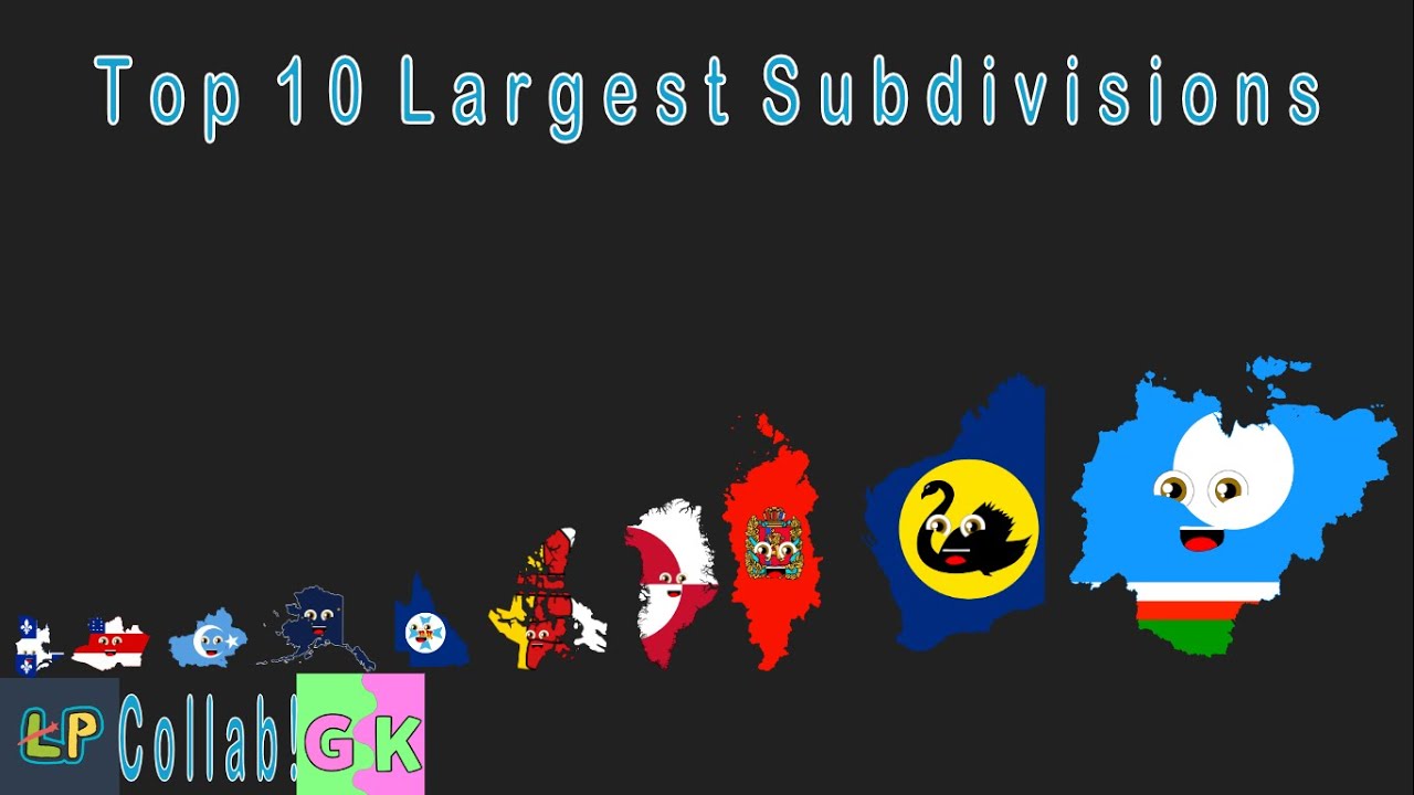Top 10 Largest Subdivisions | Made by geokid & Learning Planet | Learn subdivisons of the world