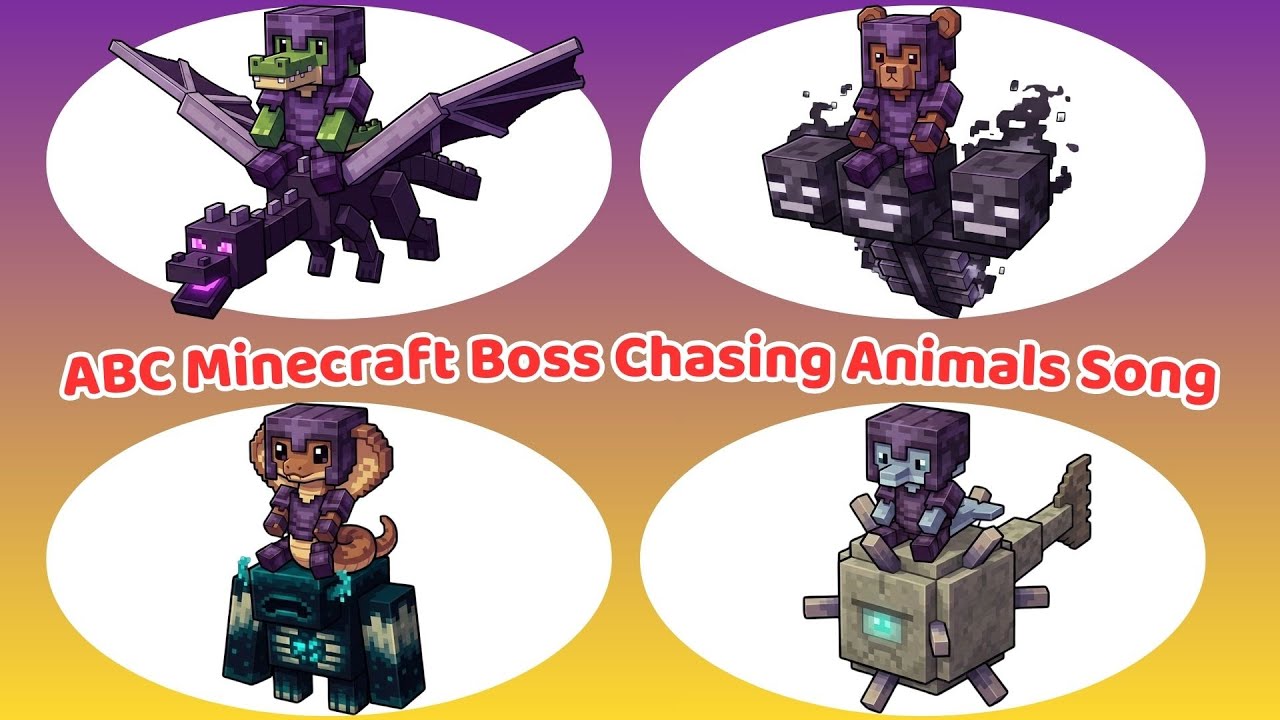 ABC Animal Sounds 🐾 Minecraft Animals Chased by Bosses | Learn Alphabet A–Z | Neigh Neigh TV