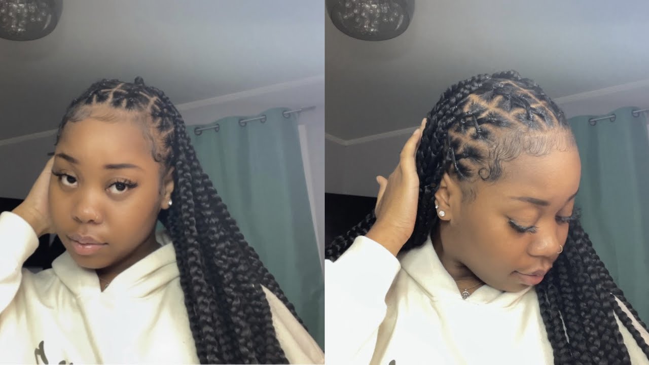 DOING THE CRISS CROSS BRAIDS ON MYSELF