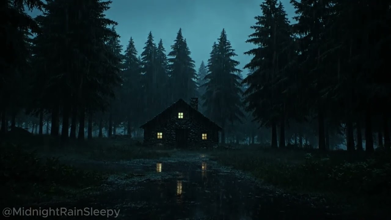 Cozy Rainy Night in Forest Cabin 🌧️ | Relaxing Rain Sounds for Sleep (3 Hours)