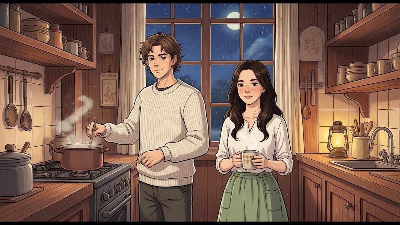 A Peaceful Evening with the One I Love 🌙 | Cozy Cooking & Quiet Moments | Ghibli-Style ASMR