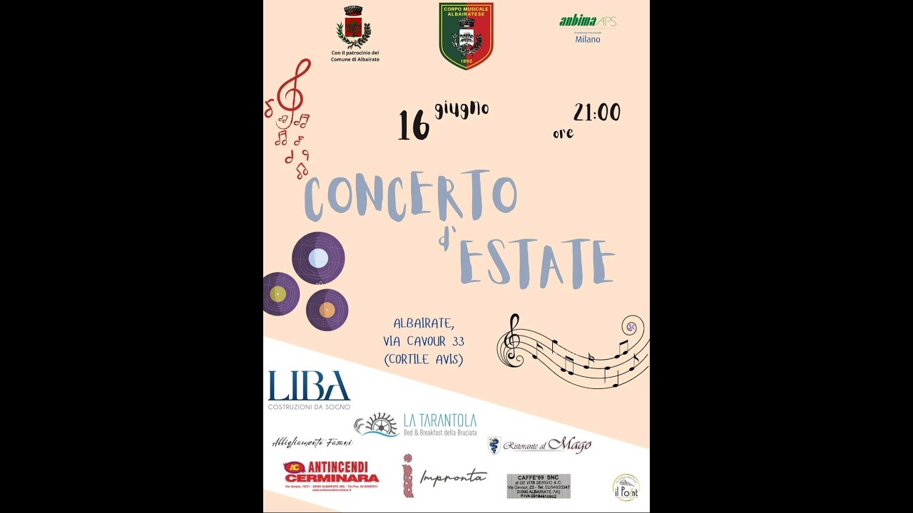 Concerto d'Estate Corpo Musicale Albairatese Giugno 2024