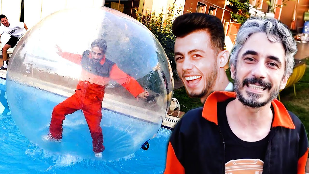 DEV BALONLA HAVUZA GİRMEK !! SUDA YÜRÜMEK !! w/ TUGAY GÖK
