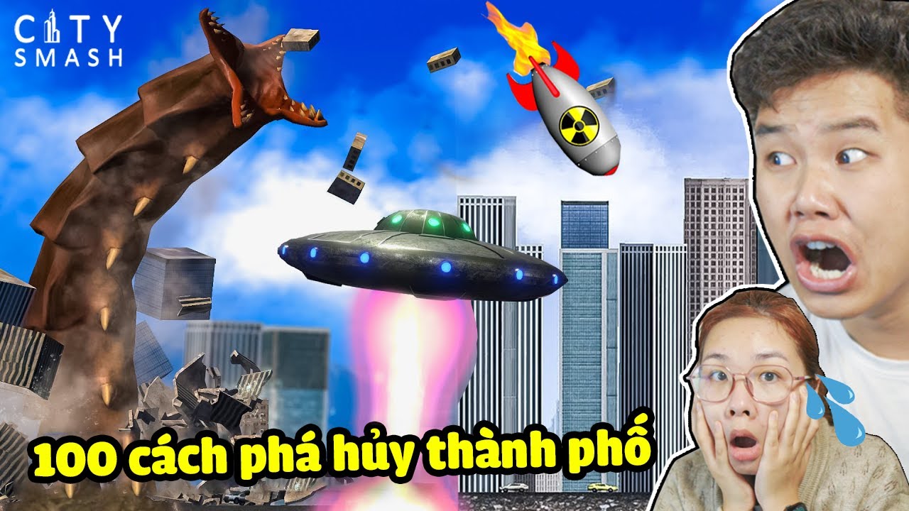100 Cách Phá Hủy Thành Phố Đáng Sợ Nhất?! bqThanh và Ốc Chơi City Smash