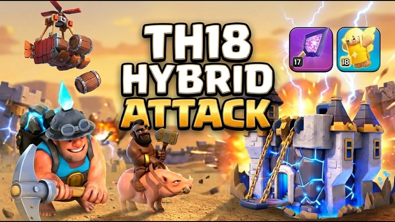 TH18 Hybrid Attack Strategy | Monolith Arrow | Clash of Clans