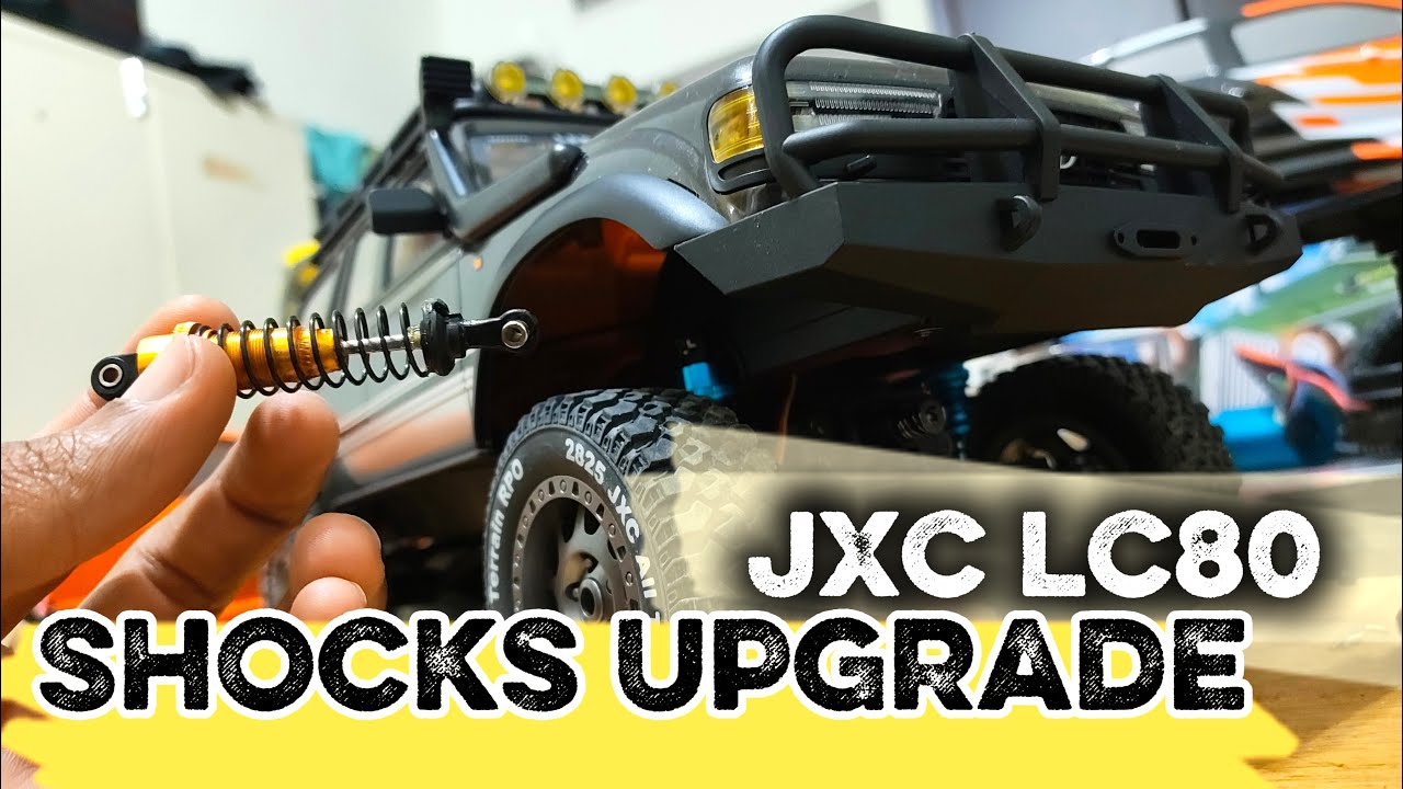 JXC LC80 RC shocks replacement. shock absorbers upgrade, RC car repairs. JXC 5826 LC80 Suspension