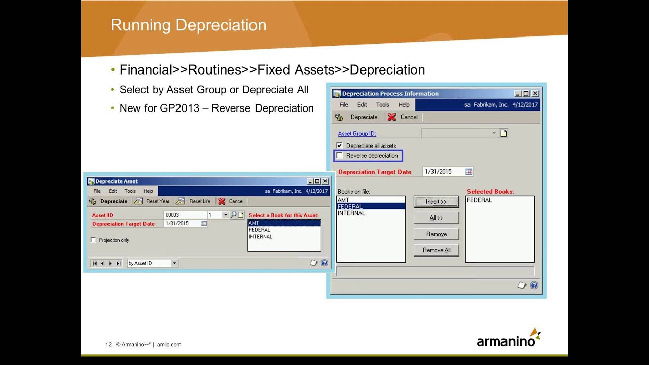 Dynamics GP Tips Tricks Fixed Assets Overview