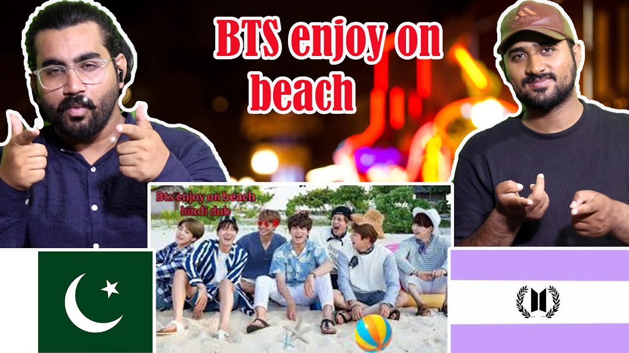 Пакистанская реакция на BTS, наслаждающихся пляжем 🏝️ // дубляж на хинди
