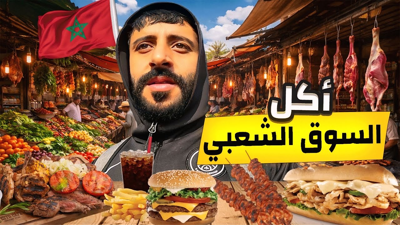 وثائقي: جولة في أكبر سوق شعبي 🥩 🍖مأكولات شوارع في المغرب 🇲🇦 أرخص وألذ شواية 😋  #streetfood