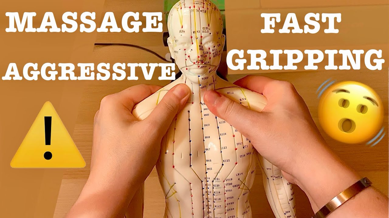 ASMR|⚠️FAST AGGRESSIVE MASSAGE GRIPPING SQUEAKY SOUNDS. TAD. ACUPUNCTURE DOLL. ALMOST NO TALKING 💆🏻