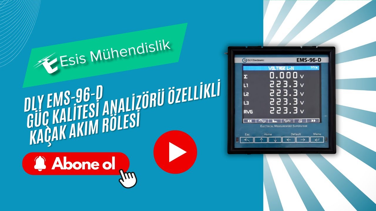 DLY EMS-96-D Güç Kalitesi Analizörü Özellikli Kaçak Akım Rölesi