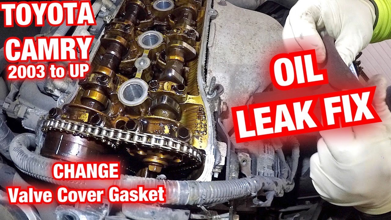 How to replace Valve cover gasket on Toyota Camry 2003 and up FIX valve cover oil leak