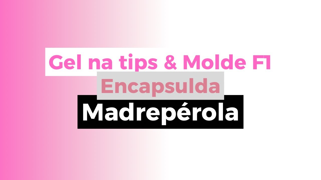 Alongamento de #unhaemgel #tips #moldef1 encapsulada com madrepérola e folha de ouro 
