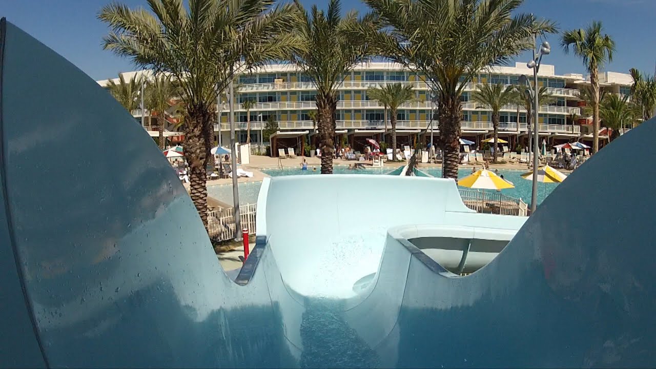 Universal's Cabana Bay Beach Resort Courtyard Pool Slide POV, Universal Orlando