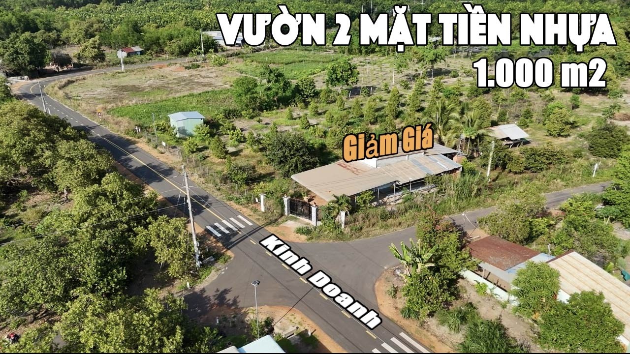 GIẢM GIÁ Bán Mảnh Vườn 2 Mặt Tiền Nhựa Kinh Doanh , Ngay Ngã Tư Và Trung Tâm. Chỉ Còn 575 Triệu