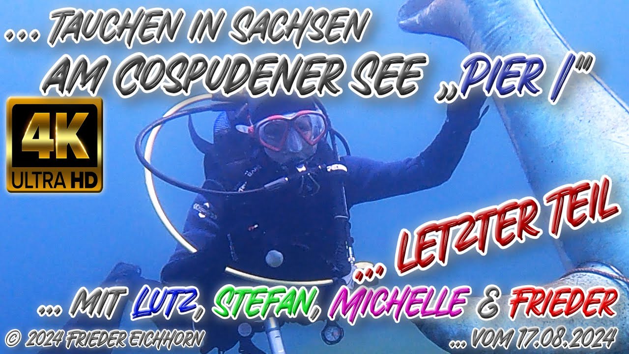Tauchen in Sachsen 🐟, Cospudener See „PIER I" 👌 17.08.2024, letzter Teil!