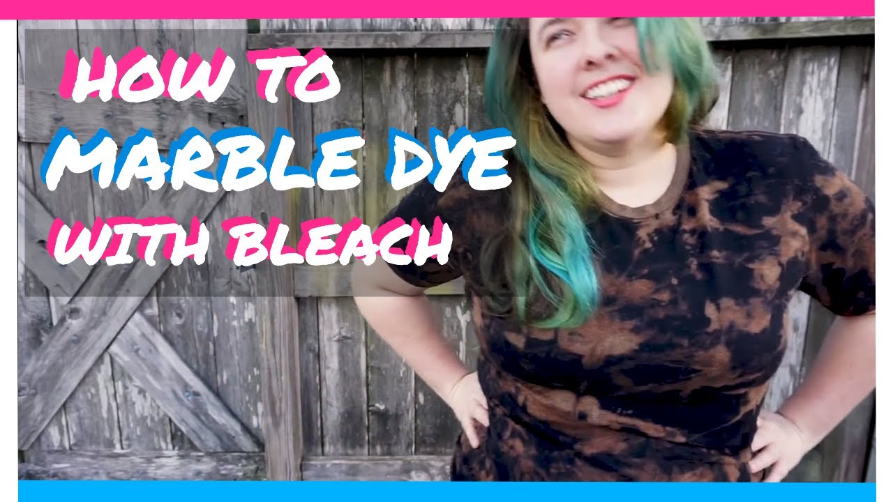 How To Marble Dye A Black Shirt - Tie dye technique with bleach