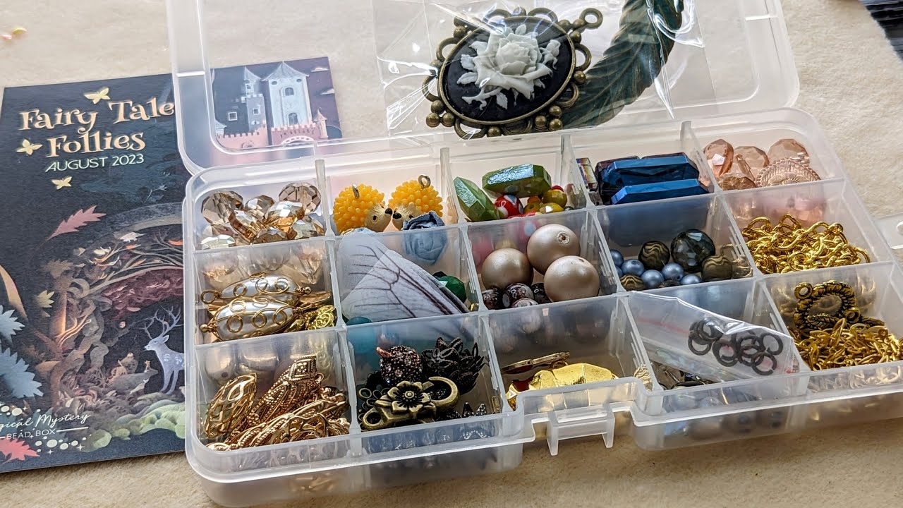 Organizing the August '23 Jesse James Beads Magical Mystery Bead Box: Fairytale Follies