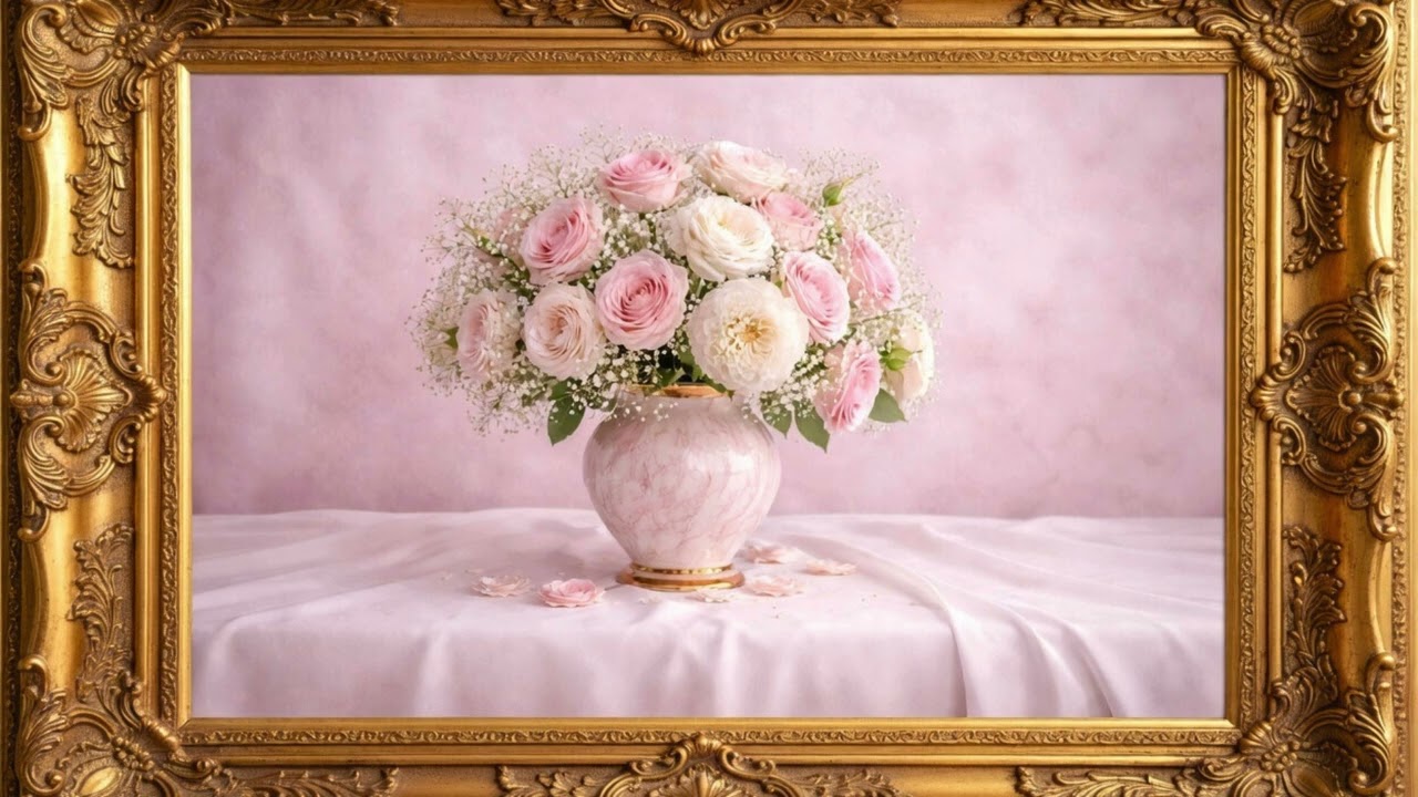 SCREENSAVER: Elegant Roses and Peonies | Frame TV Art | Rosas y Peonías Elegantes
