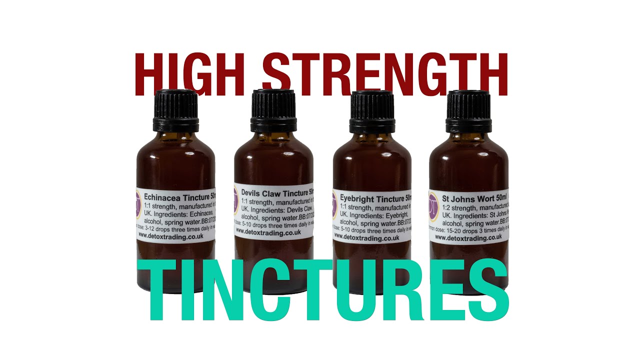 4 High Strength Tinctures - Echinacea, Eyebright, Devils Claw & St Johns Wort