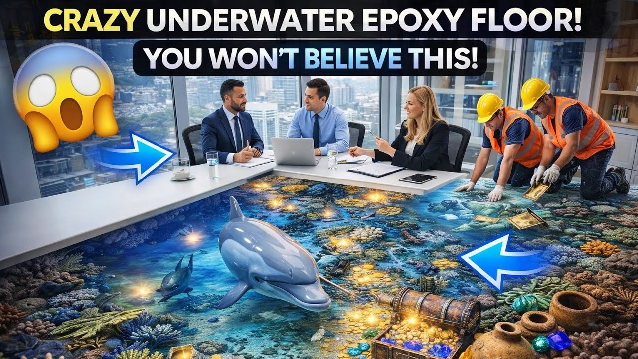 Amazing 3D Epoxy Floor Design | Underwater Ocean Luxury Flooring Transformation