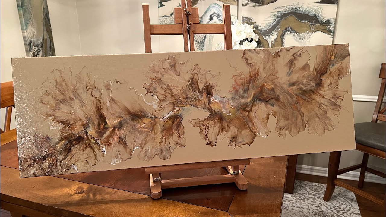 #123 - A Gorgeous Fluid Acrylic Dutch Pour Using Earth Tones & the World’s Smallest Blower