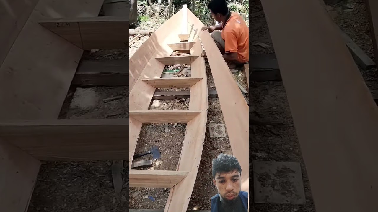 Membuat perahu dari papan #prosespembuatanpapanrustic #woodworking #wood #diy #kayu