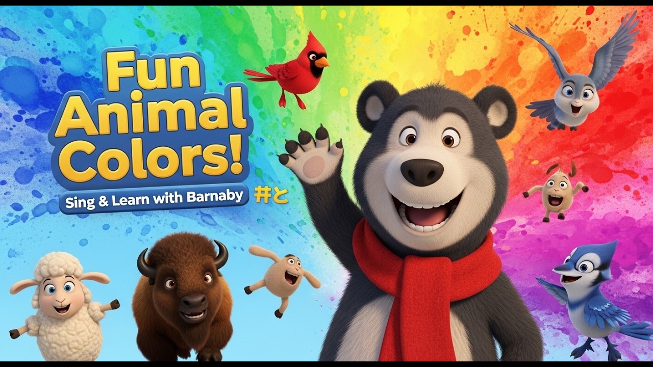 Fun Educational Animal Colors 🖌️🌈  A Creative Kids Learning Video with Barnaby the Bear