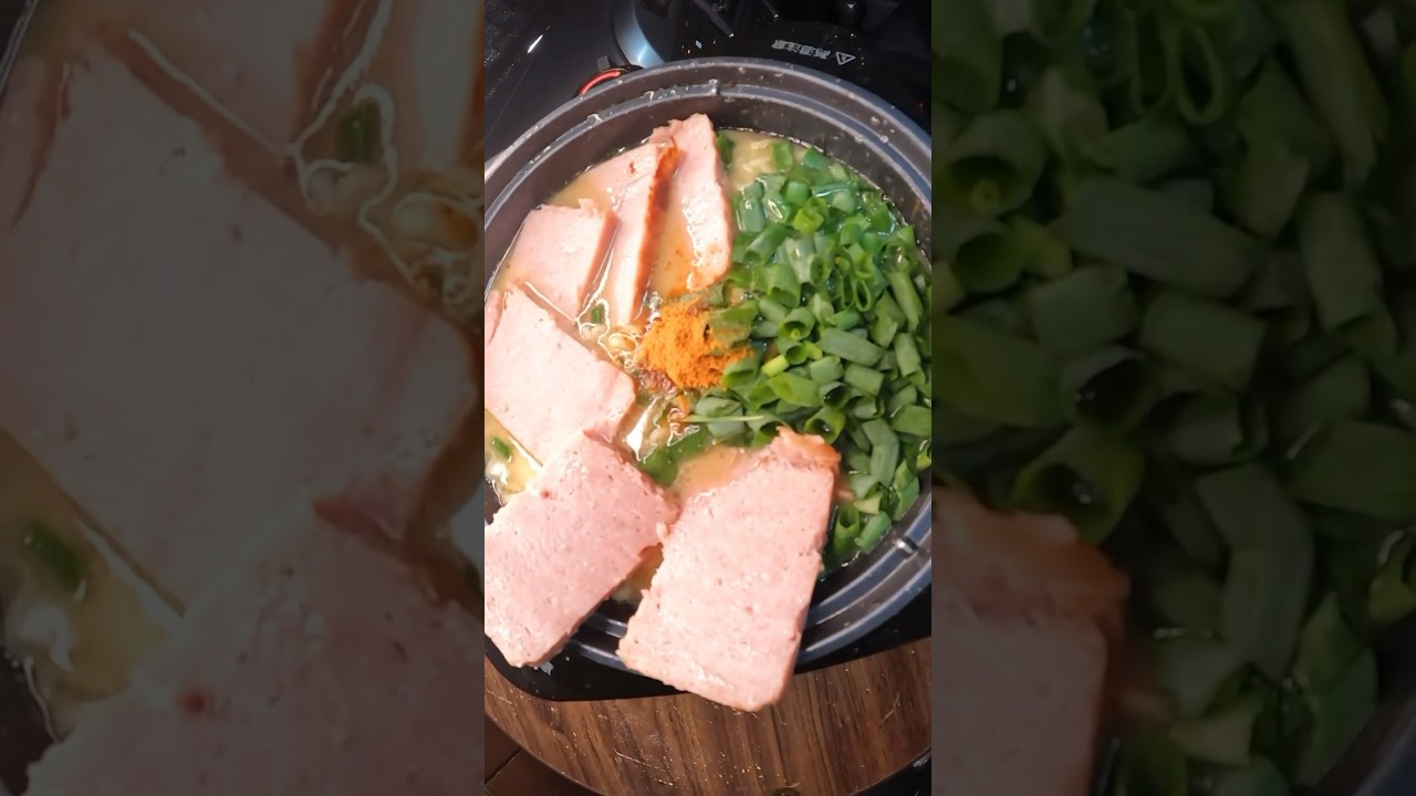 For dinner as a long-distance truck driver, I always eat spam ￼and lchiran Ramen!
