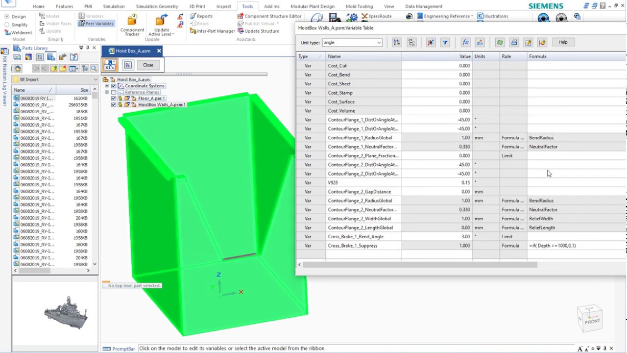 Top Down Parametric Design – Solid Edge 2020