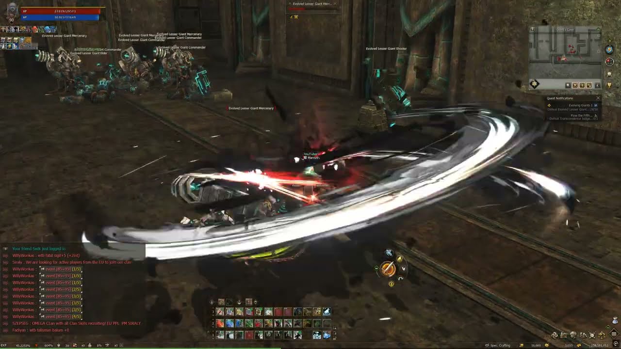 Lineage 2 NA CROW server, Evolved monsters in Giant's Cave, day 82