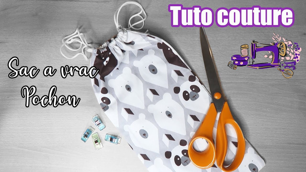 ( TUTO COUTURE )  SAC À VRAC - POCHON /RÉCUP + COUTURE ANGLAISE