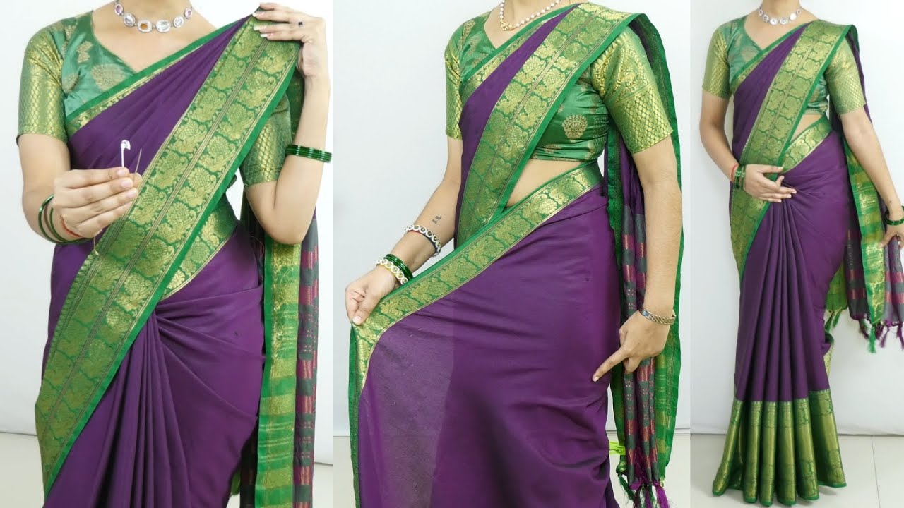 😍FASTEST Cotton Silk Saree Draping Hack |The 5-Minute Trick for Busy Days | Office & Casual Wear