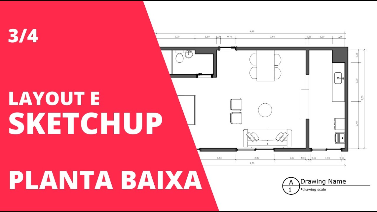 PRANCHA COM PLANTA BAIXA NO SKETCHUP | LAYOUT #03/04 | CtrlArq