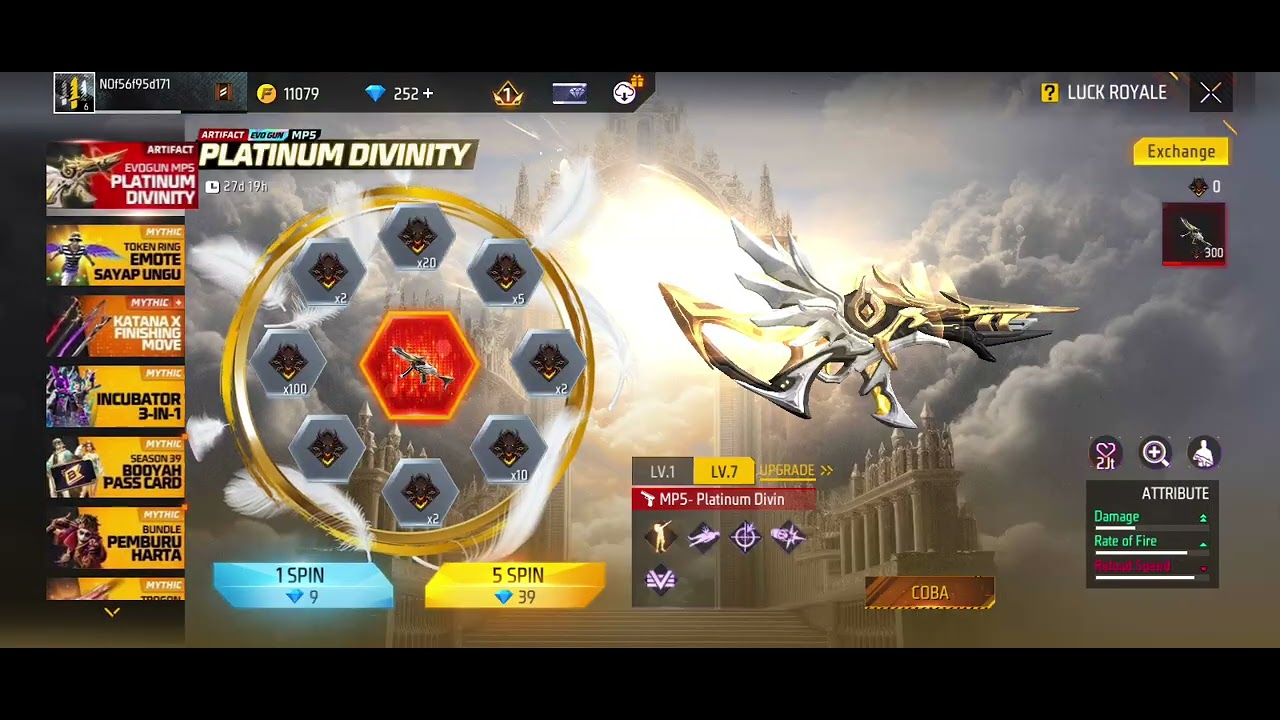 Spin Evogun mp5 Platinum Divinity 