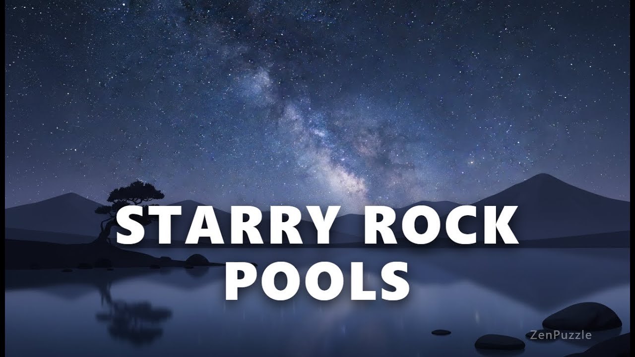 Starry Night & Milky Way Serene Night Sky Over Ancient Stone Pools
