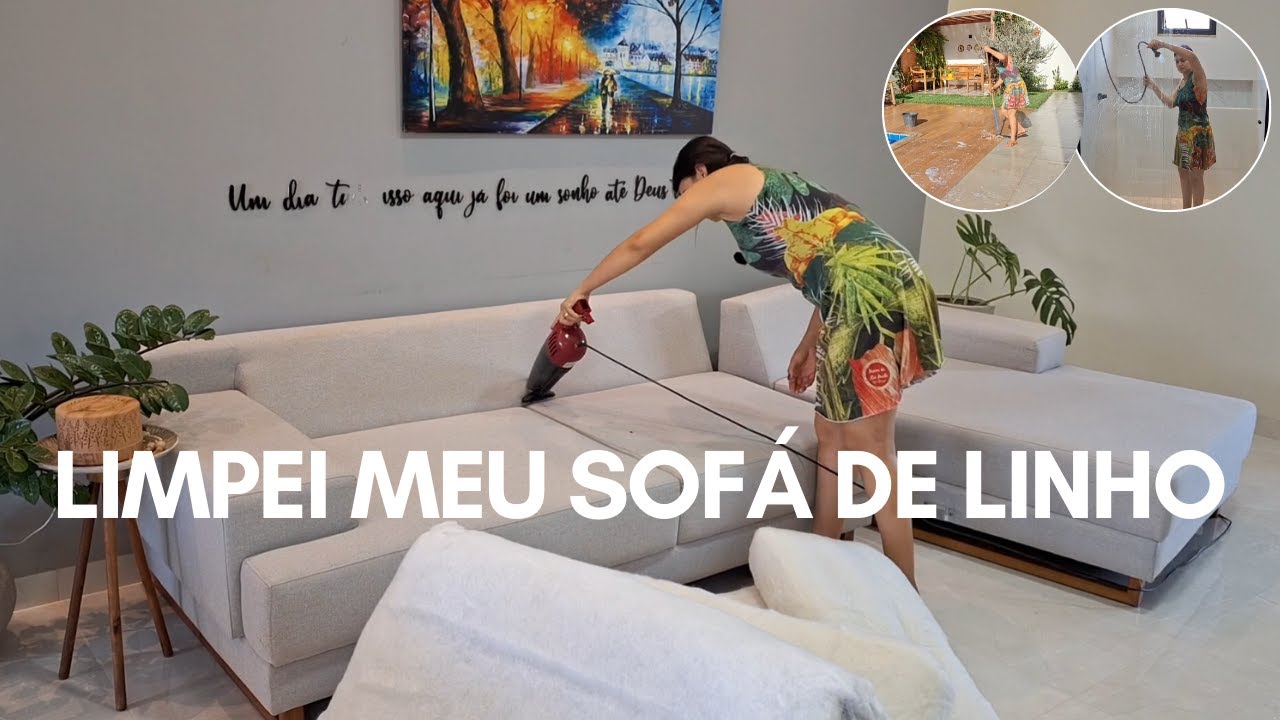 FAXINA NO QUINTAL, LIMPEI O SOFÁ COM PERCARBONATO DE SÓDIO , me preparando para receber HÓSPEDES 😊