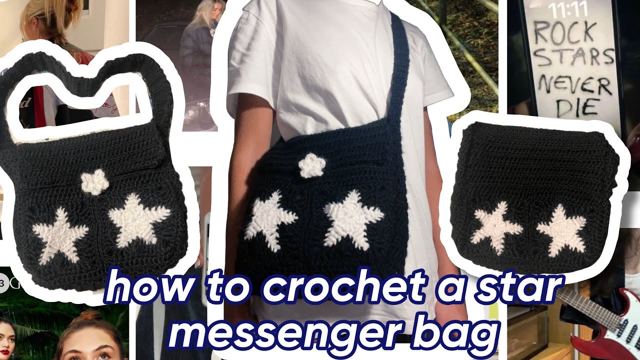 ☆ Messenger star crochet bag tutorial ☆ 🌟💗💐