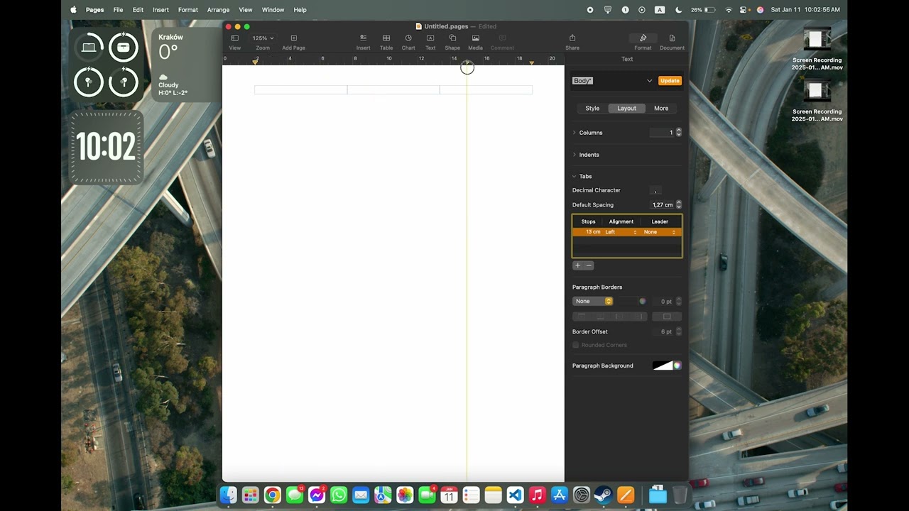 APPLE Mac: Как выровнять страницы по левому и правому краю?