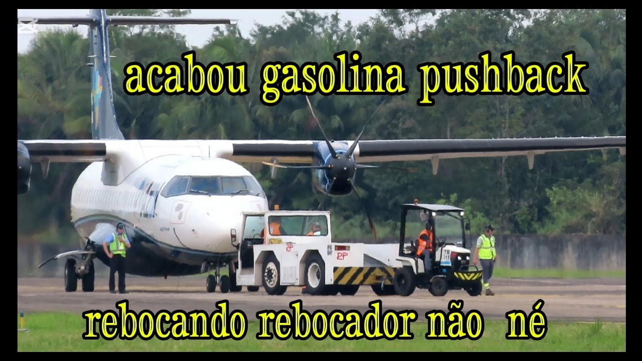 atr 72-600 da azul fica preso após pushback estragar no aeroporto de Joinville Grande atraso pr-aqk
