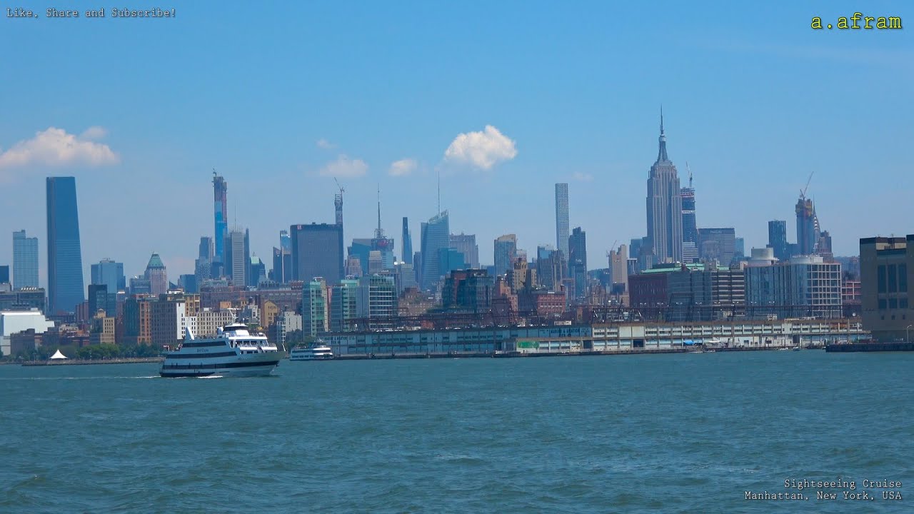[4K] Sightseeing Cruise Around Manhattan Hudson River and East River New York USA