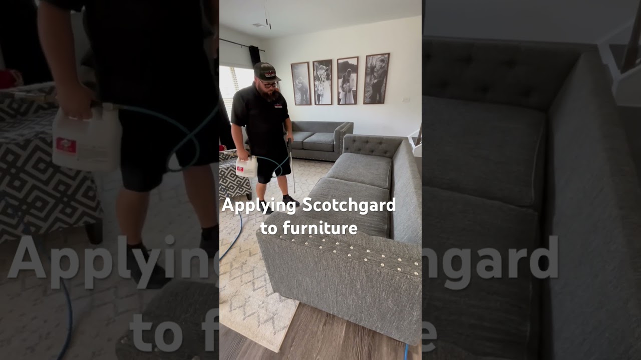 Applying Scotchgard to furniture in Columbus, Georgia #columbusga #Scotchgard #upholstery cleaning ￼