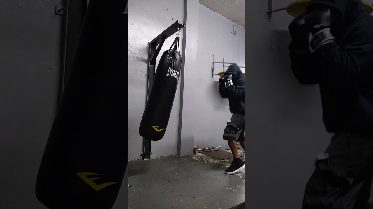 Boxing practice on your right cross