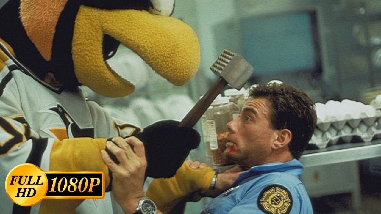 Jean-Claude Van Damme vs a woman dressed as an Iceburgh Penguin / Sudden Death (1995)