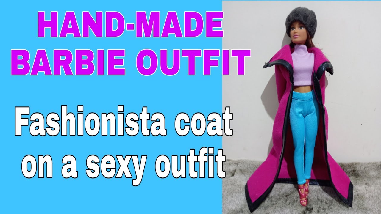 BARBIE DRESS MAKING FROM USED CLOTHES|COMPLETE GUIDE|How to make fashionable trench coat for Barbie