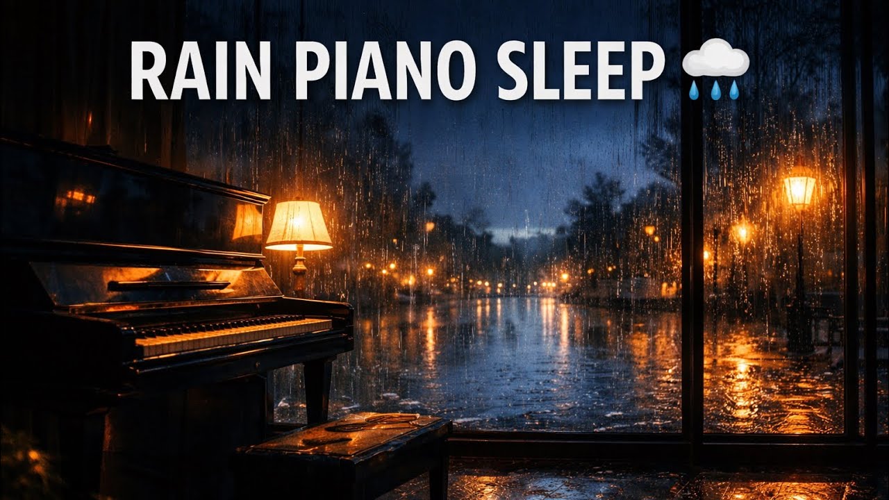Deep Sleep Piano Rain Sounds (1 Hour) | Insomnia Relief, Calm Night Ambience 