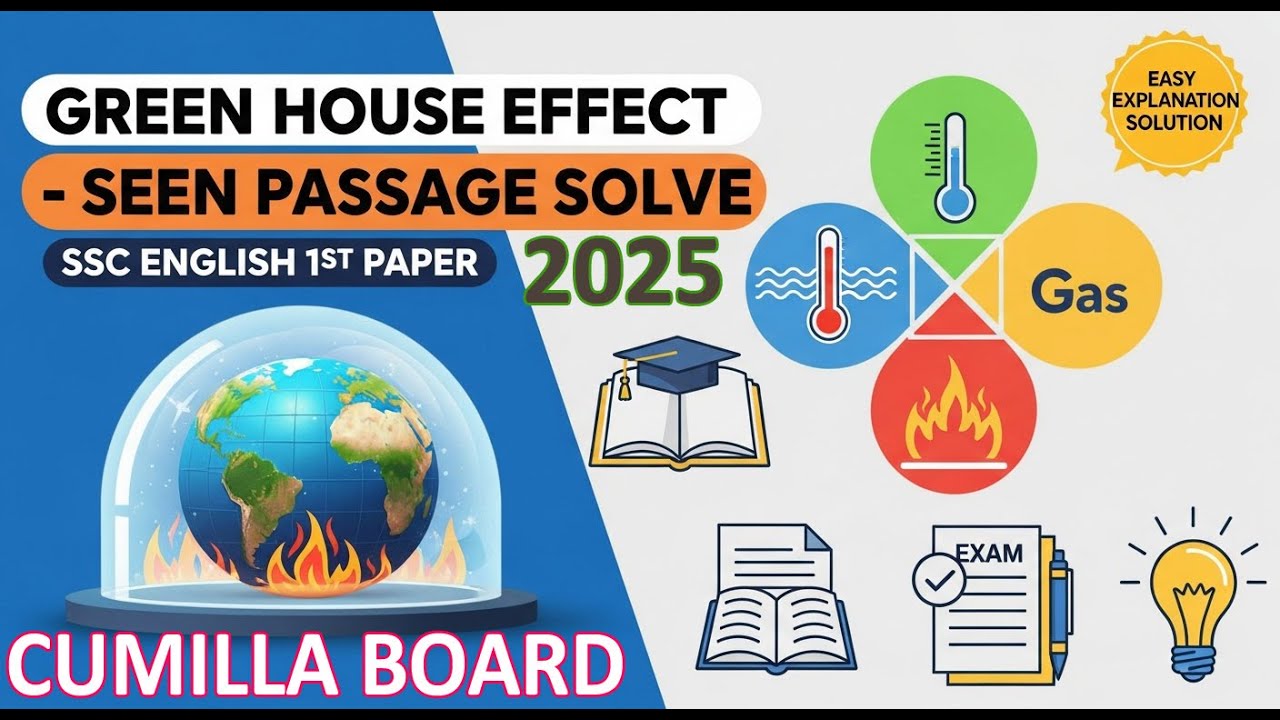 Seen Passage Green House Effect SSC English 1st Paper solve