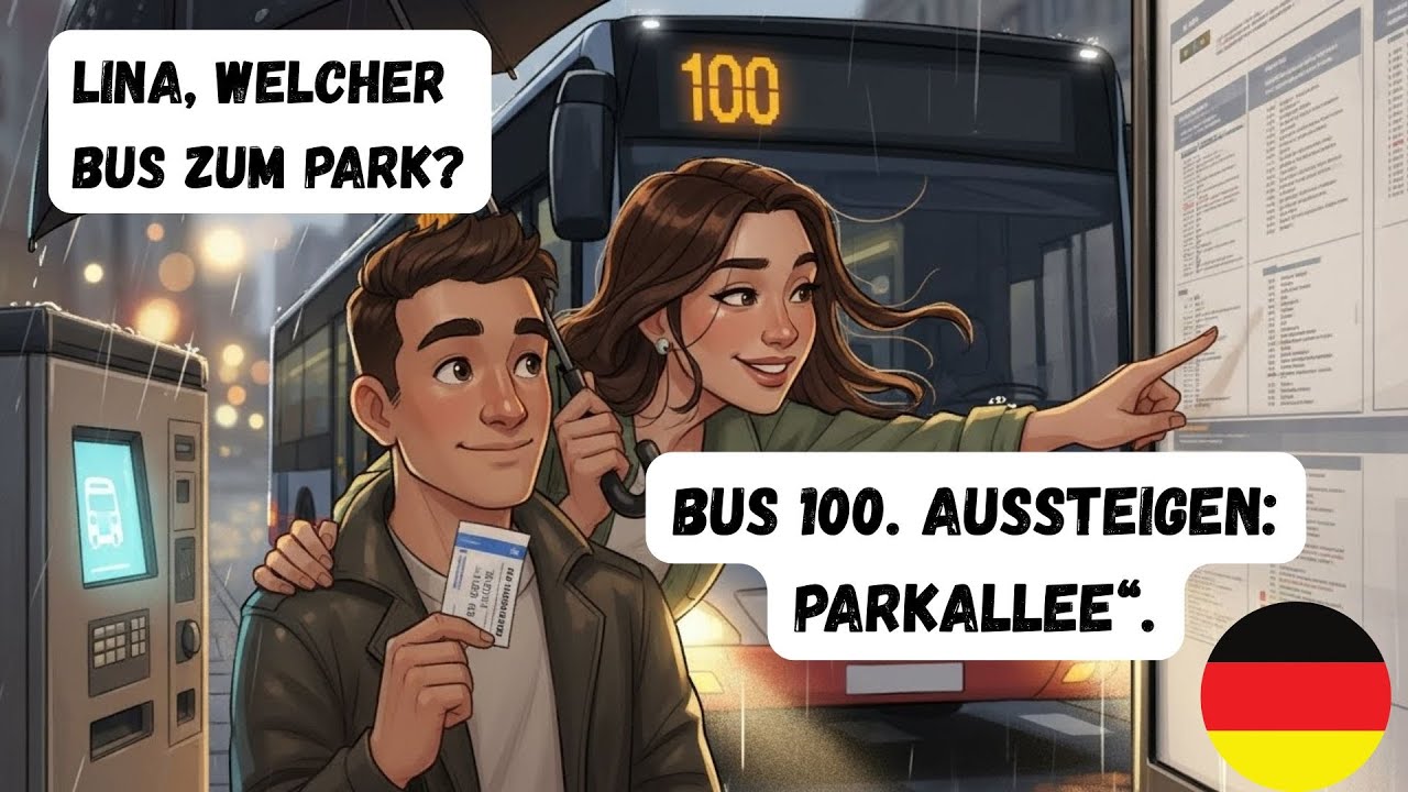 🇩🇪 Simple German Conversations for Beginners | A1–A2 | Getting Around Town