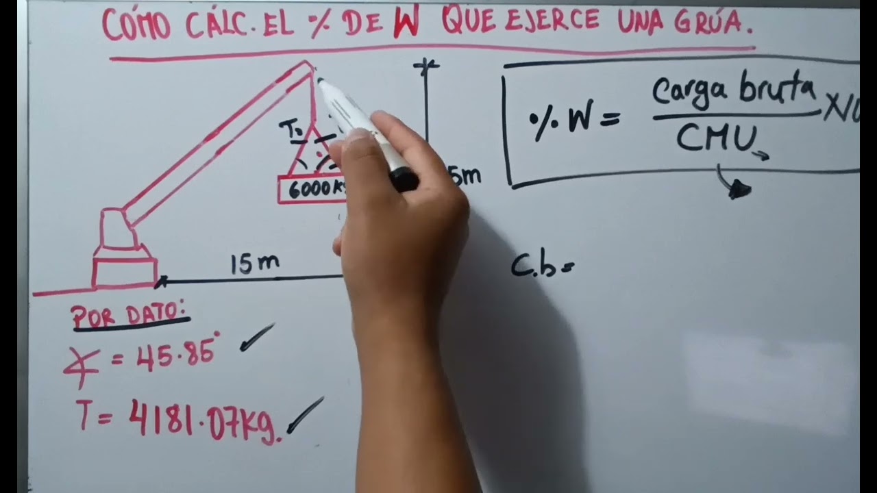 C&oacute;mo calcular el porcentaje de trabajo que ejerce una gr&uacute;a en un izaje #gruas #montages #luisvialmas