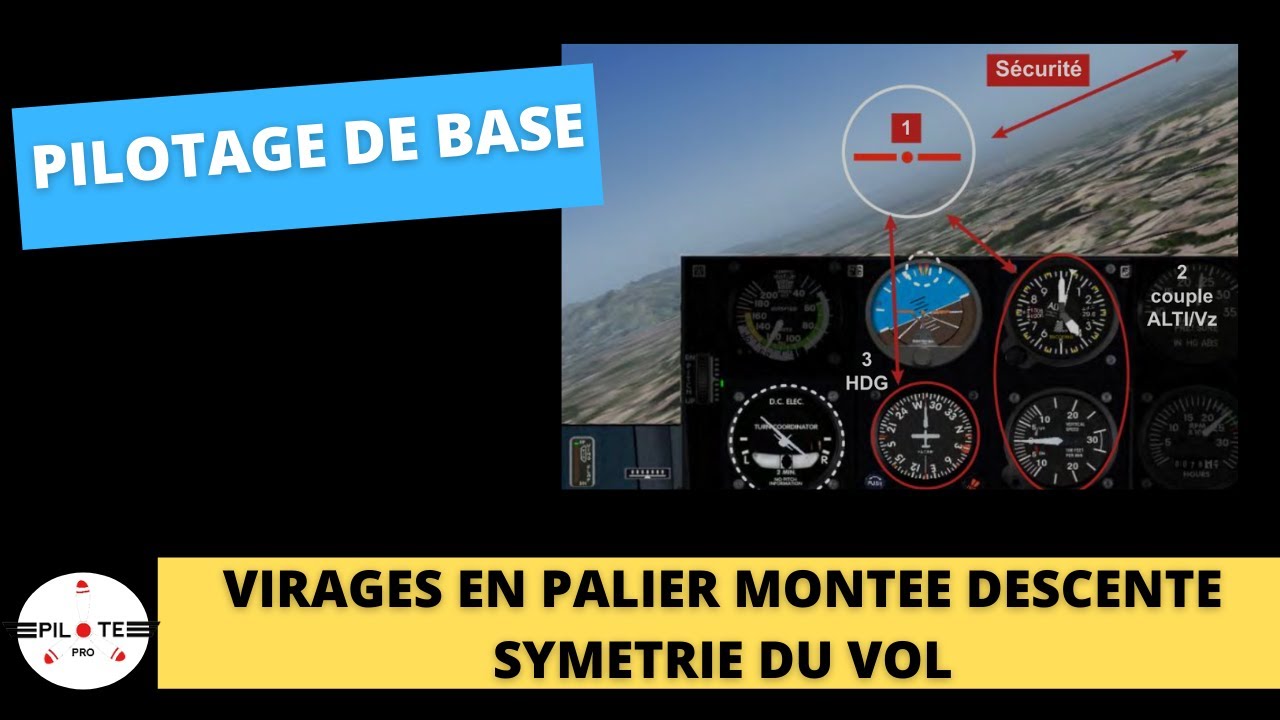 [Pilotage de Base #8] Virages en palier, montée et descente. Symétrie du vol